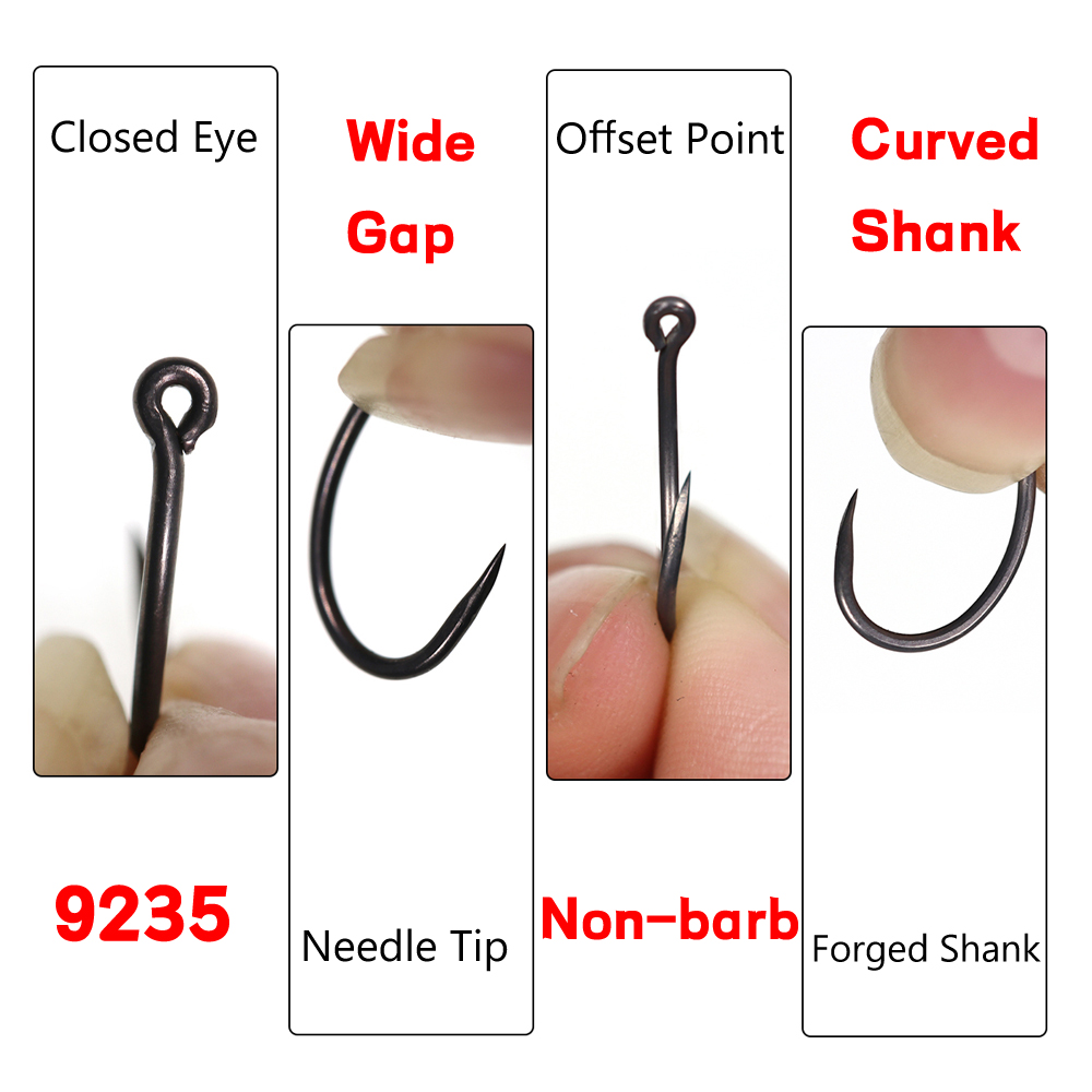 50PCS Matt Black Carp Fishing  - Fishing Hook Assortment recension och pris