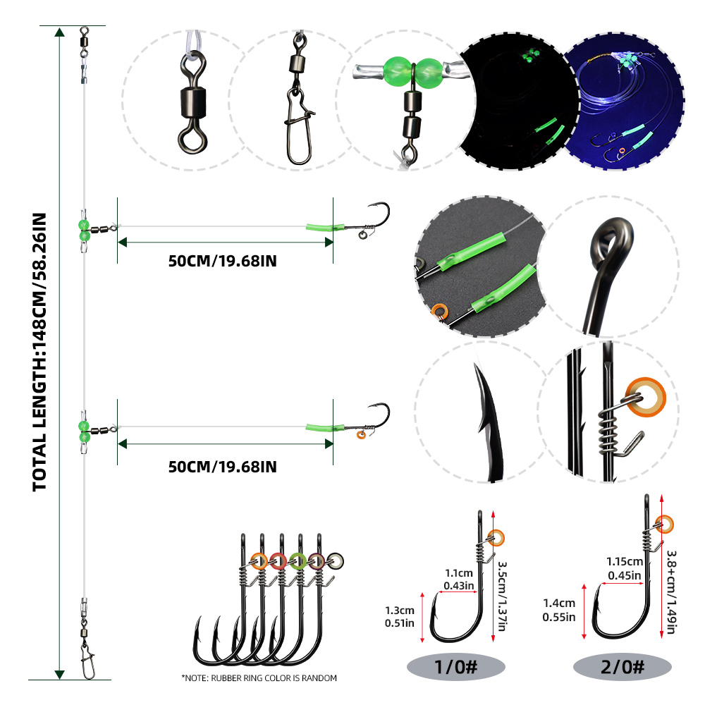 ZYZHE 1/3/5pcs Fishing Rigs Wi - Fishing Hook Assortment recension och pris