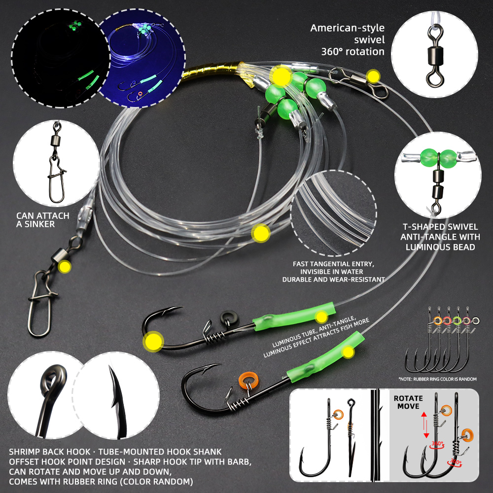 ZYZHE 1/3/5pcs Fishing Rigs Wi - Fishing Hook Assortment recension och pris