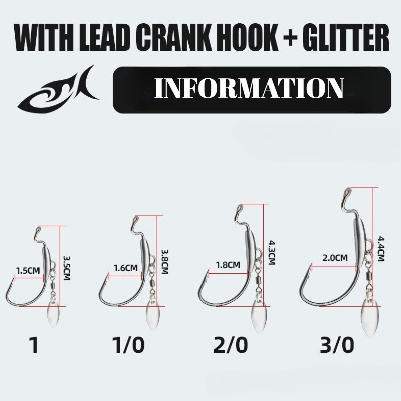 [TUODIAO]Crank Hook Jig Heads  - Fishing Hook Weedless recension och pris