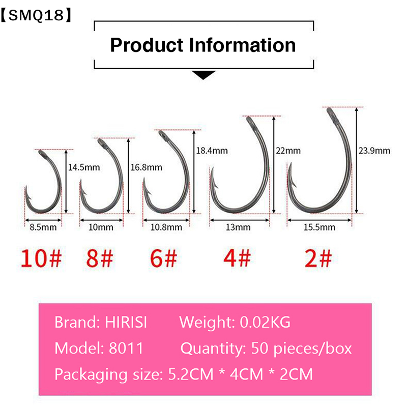 Hirisi 50pcs Boxed  Hooks Barb - Fishing Hook Box recension och pris