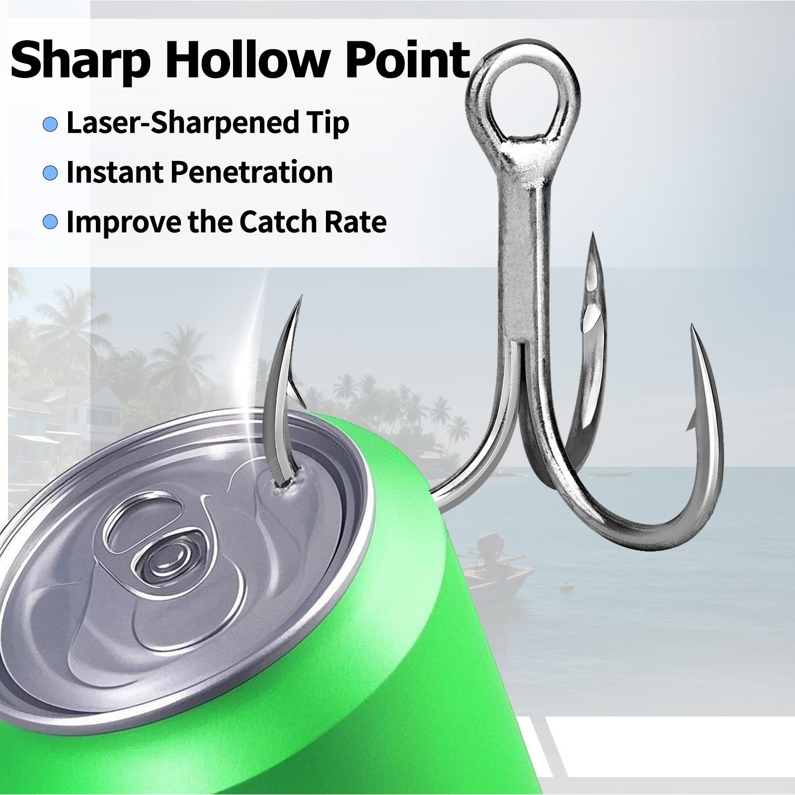 9KM Saltwater Treble Hooks 3X  - Fishing Hook Offset recension och pris