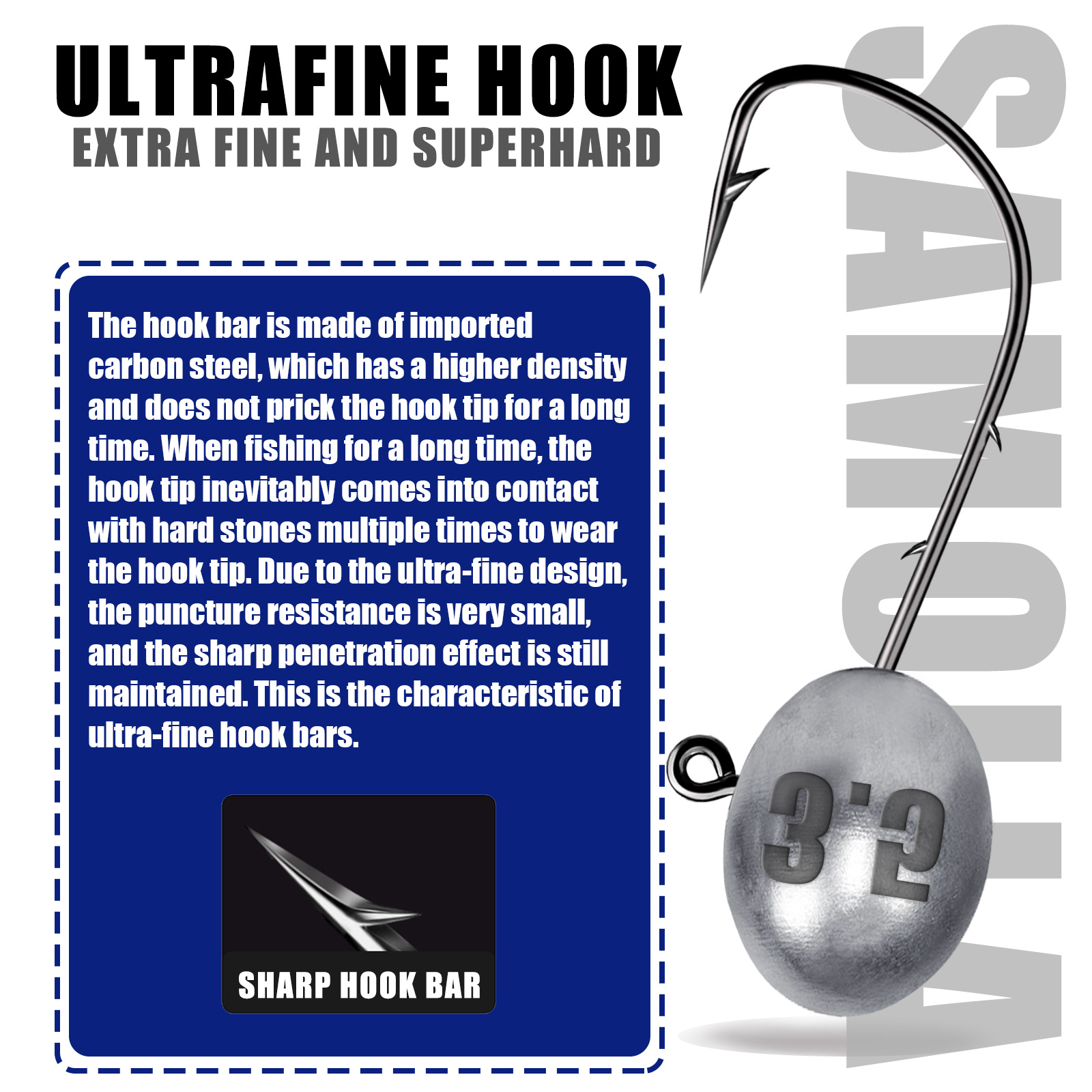 Jig Head Hook 1X Rockfish Ajin - Fishing Hook Offset recension och pris