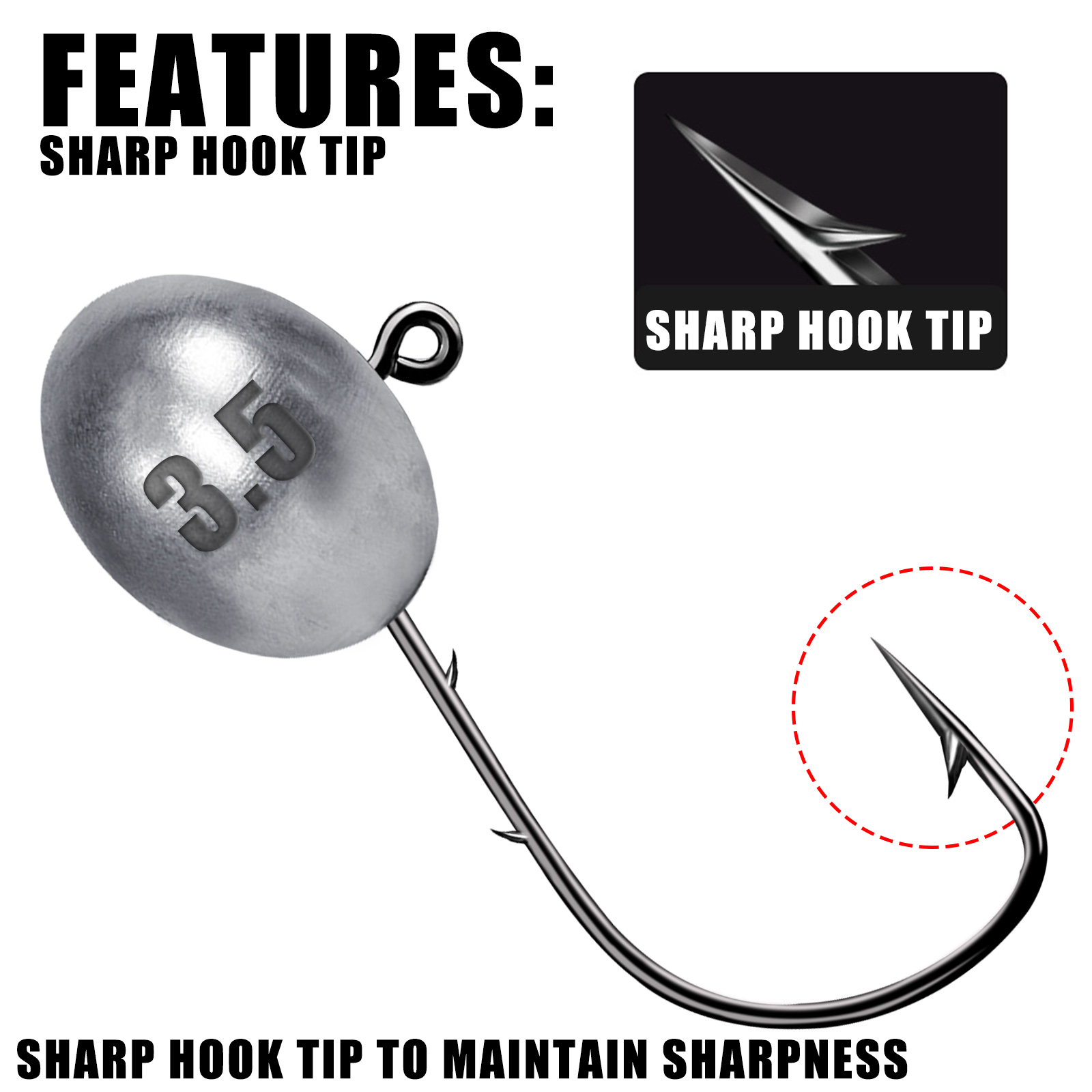 Jig Head Hook 1X Rockfish Ajin - Fishing Hook Offset recension och pris