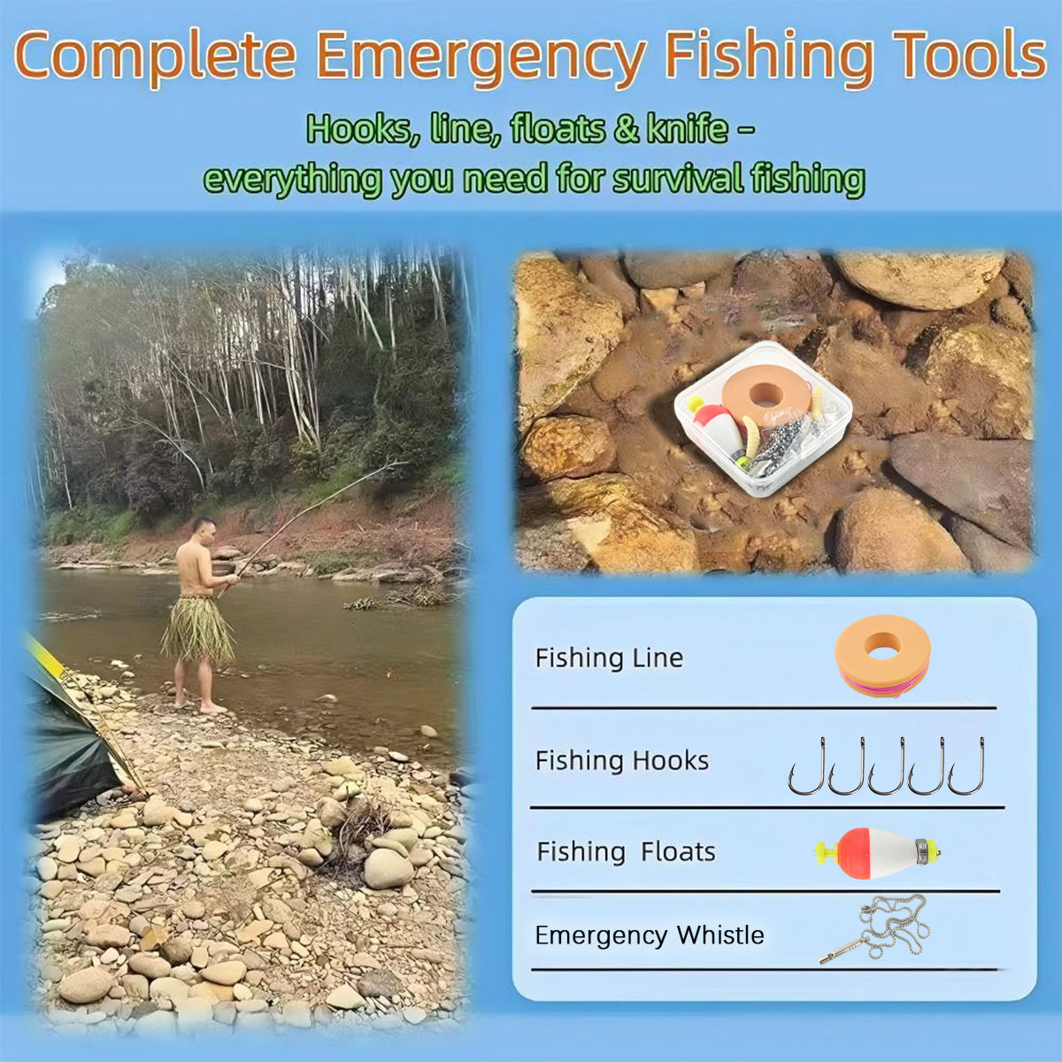 Portable Emergency Fishing Gea - Fishing Hook Box recension och pris