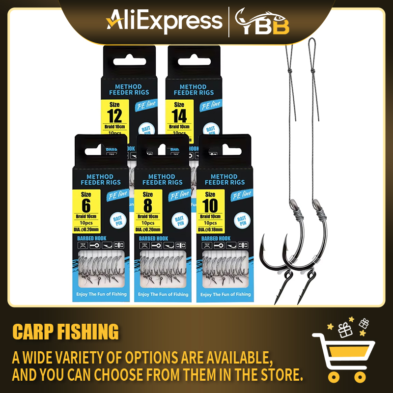 Method Feeder Rigs with Barbed - Fishing Hook Assortment recension och pris